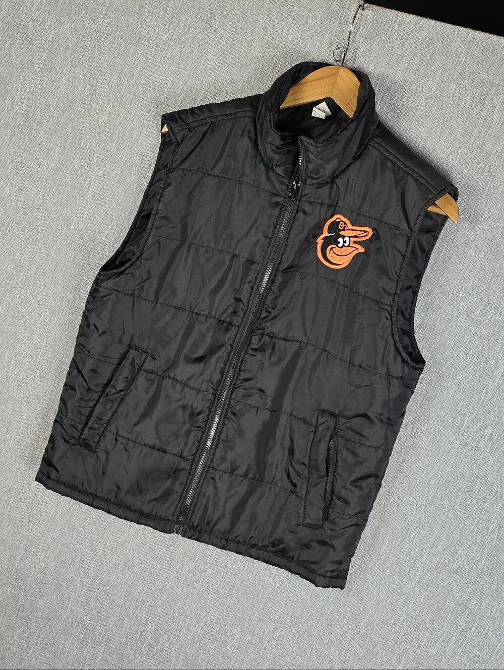 The Elevin Group Baltimore Orioles Black Puffer Vest Mens Sz M